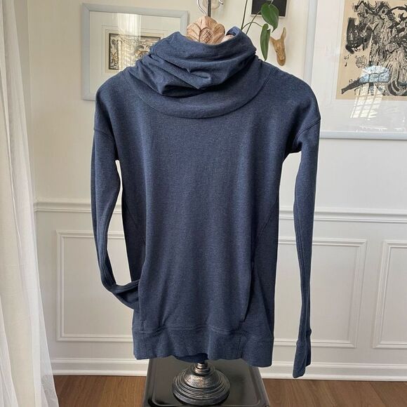 Lululemon On The Double Pullover Cowl Neck Hoodie Sweatshirt Blue 2 - Picture 1 of 9